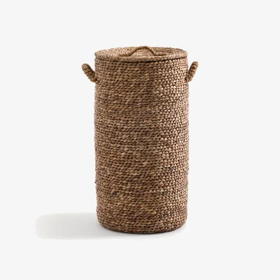 La Redoute Lian Woven Water Hyacinth Round Laundry Basket