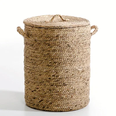 La Redoute Lian Round Water Hyacinth Basket, H60cm