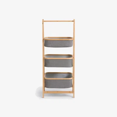 La Redoute Basky Bamboo Three-Tier Basket Storage Unit