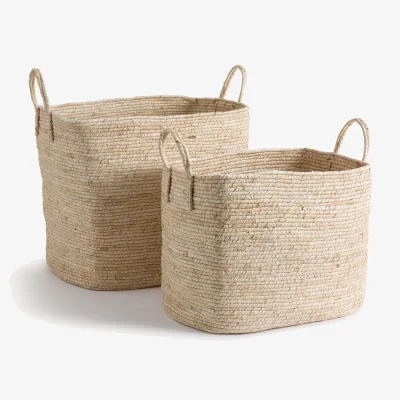La Redoute Set of 2 Aiocha Woven Corn Rope Baskets