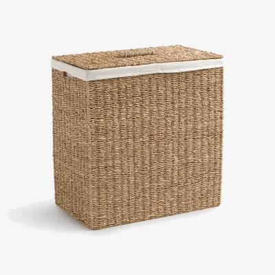 La Redoute Azuro Laundry Basket with Two Compartments in Woven Seagrass