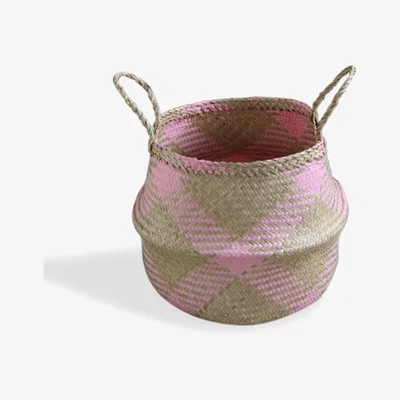 La Redoute Pink Weave Seagrass Basket