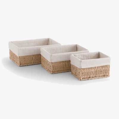 La Redoute Set of 3 Papeli Paper Rope Baskets