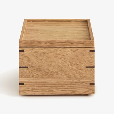 La Redoute Hibashi Natural Solid Oak Square Storage Box