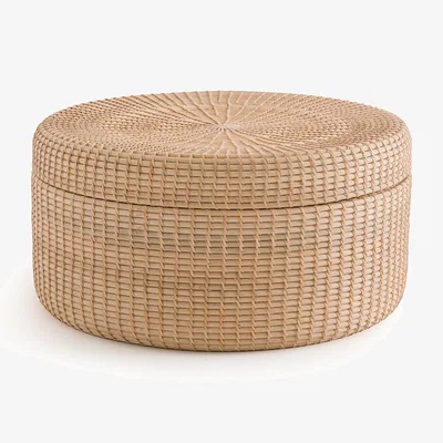 La Redoute Ysée 50cm Diameter Round Rattan Storage Box