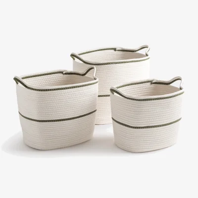 La Redoute Set of 3 Kesia Rectangular Baskets in Cotton