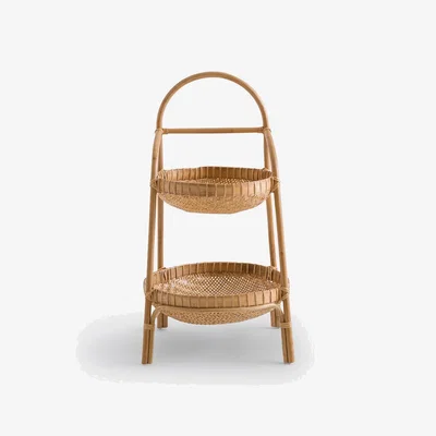 La Redoute Jyska Rattan & Bamboo Shelf Unit with 2 Large Baskets