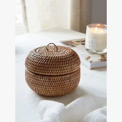 Layered Lounge Round Rattan Storage Box Natural