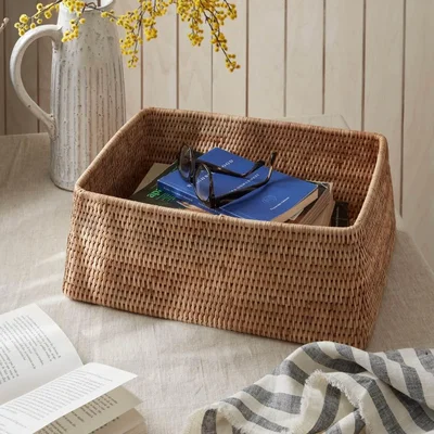 Layered Lounge Rattan Shelf Basket Natural
