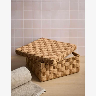 Marks & Spencer M&S Collection Woven String Medium Square Storage Box - Natural, Natural
