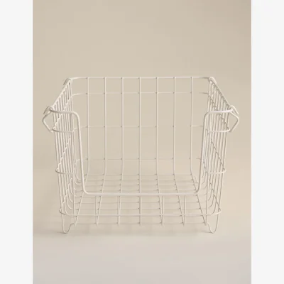 Marks & Spencer M&S Large Stackable Wire Storage Basket Cream