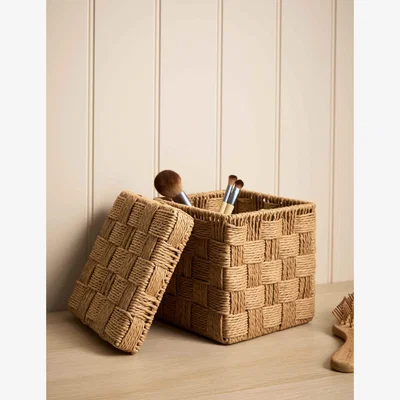 Marks & Spencer M&S Collection Woven Jute Small Square Storage Box - Natural, Natural
