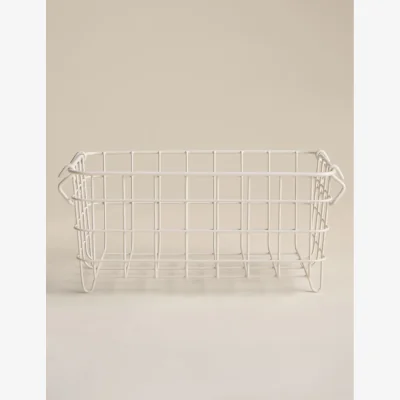 Marks & Spencer M&S Small Stackable Wire Storage Basket Cream