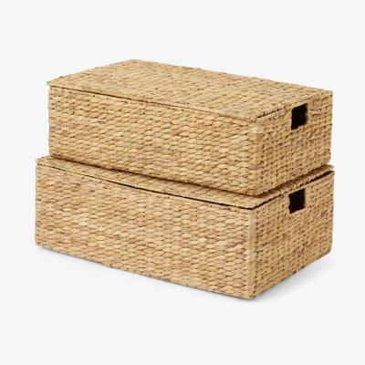 Made.com Dae Set of 2 Underbed Water Hyacinth Storage Trunks, Multi