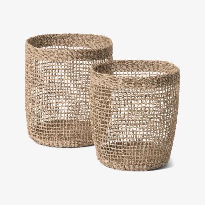 Made.com Lau Set of 2 Open Weave Baskets, Natural Seagrass