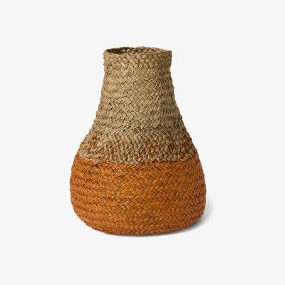 Made.com Kespa Shaped Basket, Burnt Orange & Natural Seagress