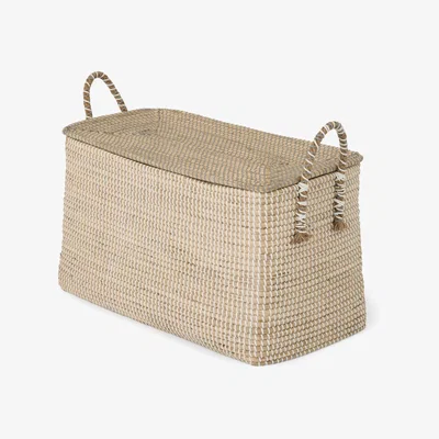 Made.com Kleio Laundry Trunk, Grey & White Seagrass
