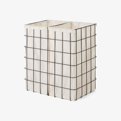 Made.com Moss Double Laundry Basket, Black