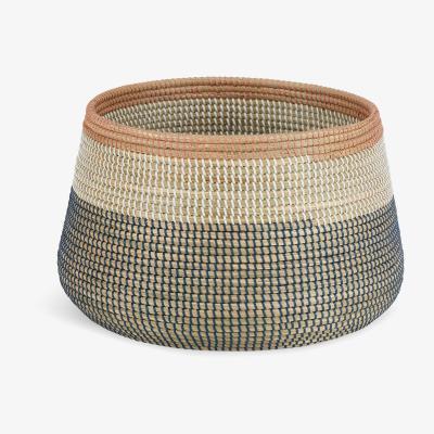 Made.com Cam Seagrass Storage Basket, Pink & Navy Blue