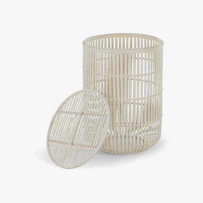 Made.com Kurino Bamboo Laundry Basket with Lid, Natural