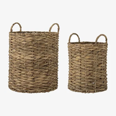 Made in Design Basket Lilla cane & fibres / Set of 2 - Ø31xH44/Ø37xH50 cm - Water hyacinth - Bloomingville