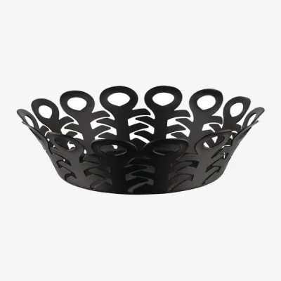 Made in Design Vimini Basket metal black Small / Ø 22 cm - Alessi