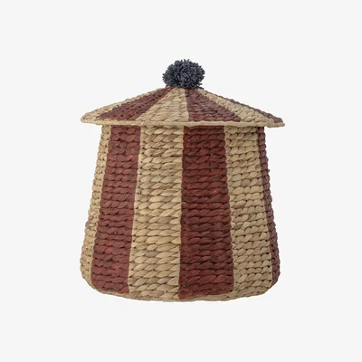 Made in Design Basket Birsen cane & fibres / With lid - Ø 40 x H 40 cm / Water hyacinth - Bloomingville