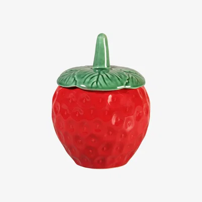 Made in Design Strawberry Large Box - / Ø 14 x H 18,5 cm - Ceramic by & klevering Red