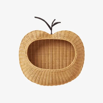 Made in Design Apple Wall storage cane & fibres beige / Rattan - L 49.6 x H 52 cm - Ferm Living