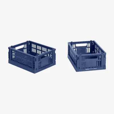 Made in Design Colour Crate MINI Basket plastic material blue / Set of 2 - 17 x 13 cm - Recycled - Hay