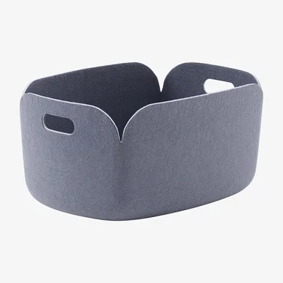 Made in Design Restore Basket - / 35 x 48 cm - 100% recycled felt by Muuto Blue/Grey