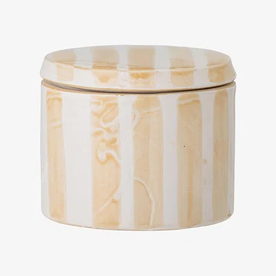 Made in Design Cathe Large Box - / Ø 13 x H 10,5 cm - Hand-painted ceramic by Bloomingville Yellow