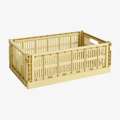 Made in Design Basket Colour Crate plastic material Wide / 34.5 x 53 cm - Recycled - Hay