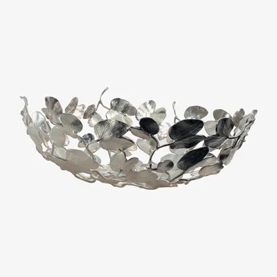 Made in Design Kachnar II Basket - Leaves pattern by Driade Kosmo Silver/Metal