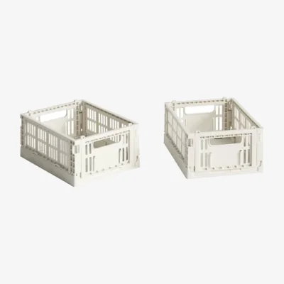 Made in Design Colour Crate MINI Basket plastic material white / Set of 2 - 17 x 13 cm - Recycled - Hay