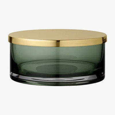 Made in Design Tota Large Box - / Cylinder - Ø 15.5 x H 7 cm by AYTM Green/Gold