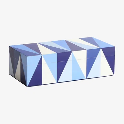 Made in Design Sorrento Small Box - / Lacquered wood - 20 x 10 cm by Jonathan Adler Blue
