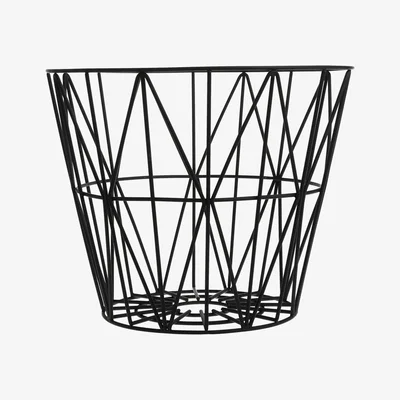 Made in Design Wire Small Basket - Ø 40 x H 35 cm by Ferm Living Black