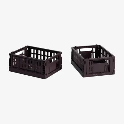 Made in Design Colour Crate MINI Basket plastic material red / Set of 2 - 17 x 13 cm - Recycled - Hay
