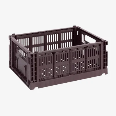 Made in Design Colour Crate Basket plastic material red Medium / 26.5 x 34.5 cm - Recycled - Hay