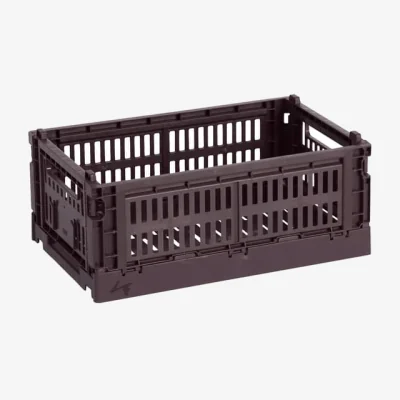 Made in Design Colour Crate Basket plastic material red Small / 17 x 26.5 cm - Recycled - Hay