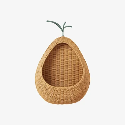 Made in Design Pear Wall storage cane & fibres beige / Rattan - L 45.7 x H 68 cm - Ferm Living