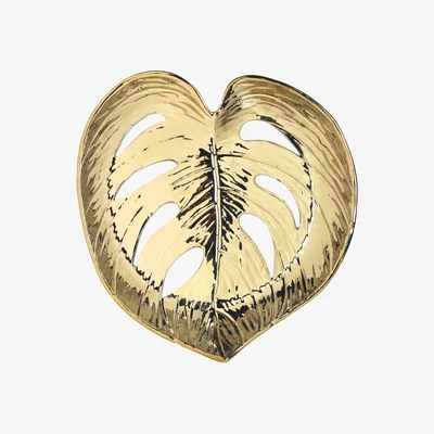 Made in Design Leaf Large Basket - / China - 36 x 35 cm by & klevering Gold