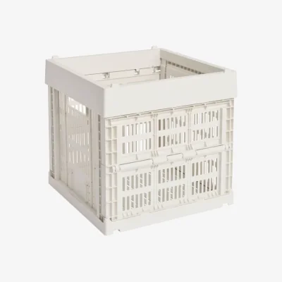 Made in Design Colour Crate Cube Basket plastic material white / 29.5 x 29.5 x H 29 cm - Recycled - Hay