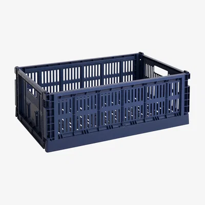 Made in Design Colour Crate Basket plastic material blue Wide / 34.5 x 53 cm - Recycled - Hay