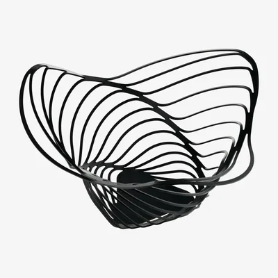 Made in Design Trinity Basket - / Ø 16.5 x H 33 cm by Alessi Black