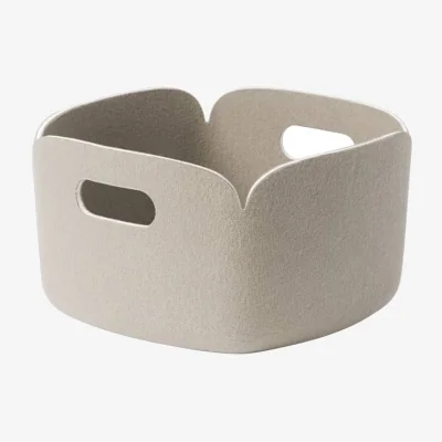 Made in Design Restore Basket textile beige / 28 x 28 cm - Recycled plastic bottles - Muuto