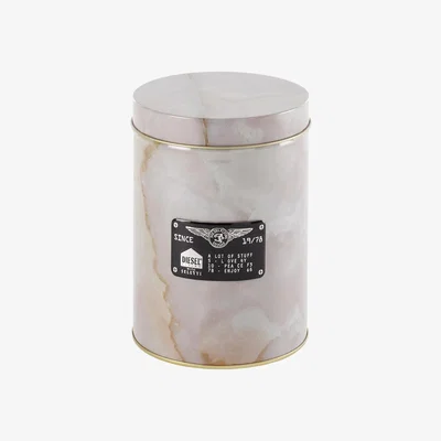 Made in Design Alumarble Round Box - / Marble effect metal by Diesel living with Seletti Pink/Beige