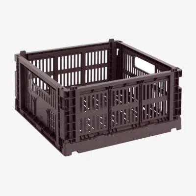 Made in Design Colour Crate Basket plastic material red Medium Square / 29.5 x 29.5 cm - Hay