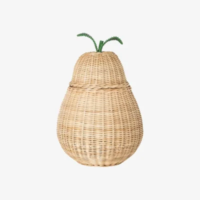 Made in Design Pear Large Basket cane & fibres beige / Ø 35 x H 59 cm - Ferm Living